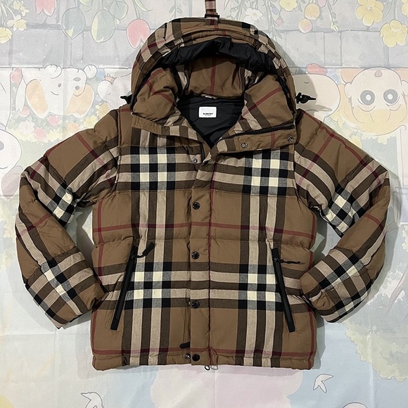 Burberry Jackets & Blazers - Burberry Checked Hooded Down Jacket